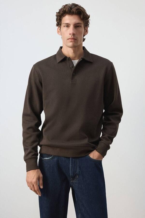 Mango Man regular fit sweater bruin
