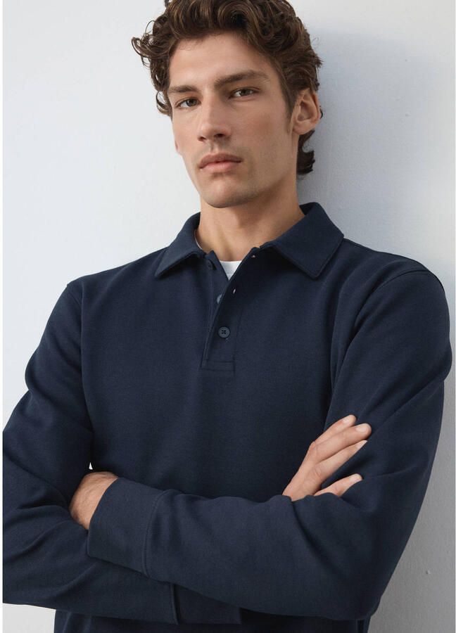 Mango Man regular fit sweater donkerblauw - Foto 2