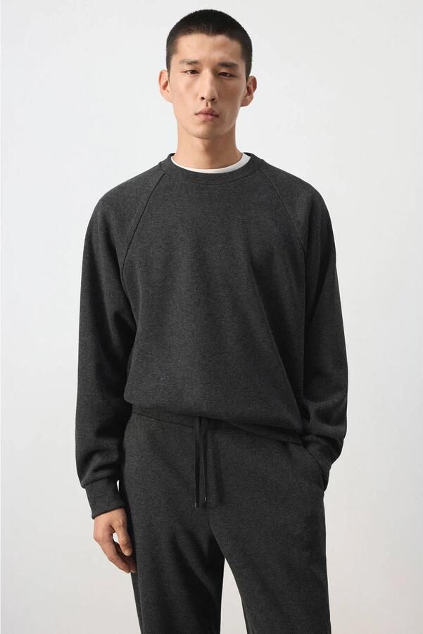 Mango Man regular fit sweater donkergrijs