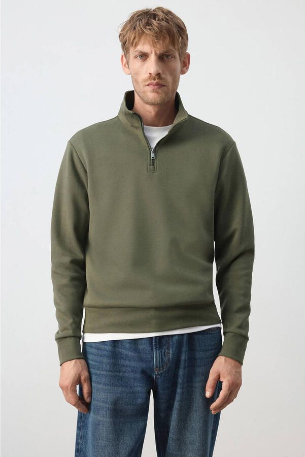 Mango Man regular fit sweater kaki