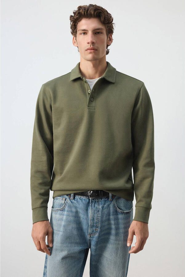 Mango Man regular fit sweater kaki