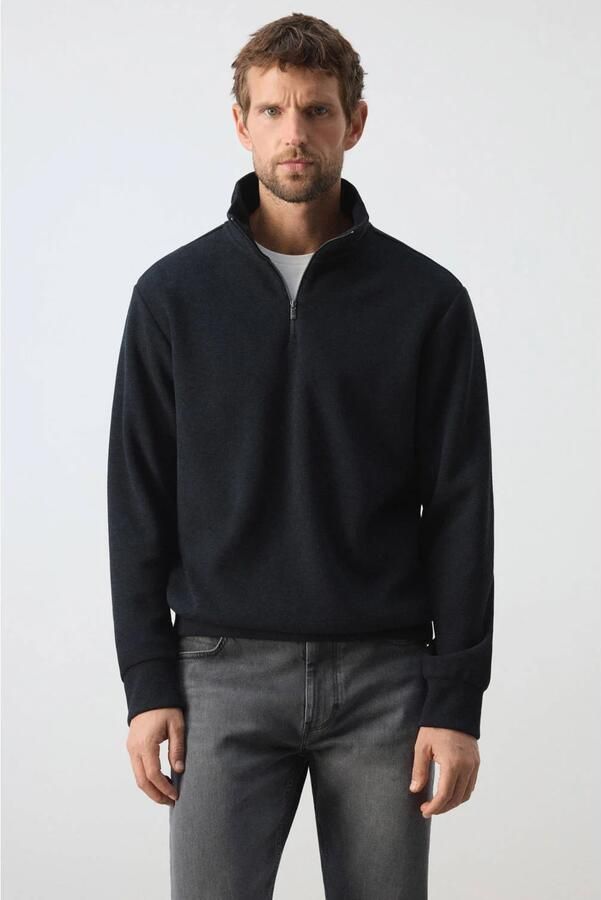 Mango Man regular fit sweater marine