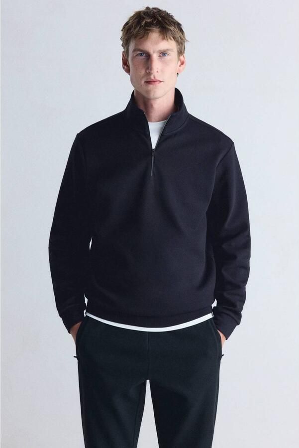 Mango Man regular fit sweater marine