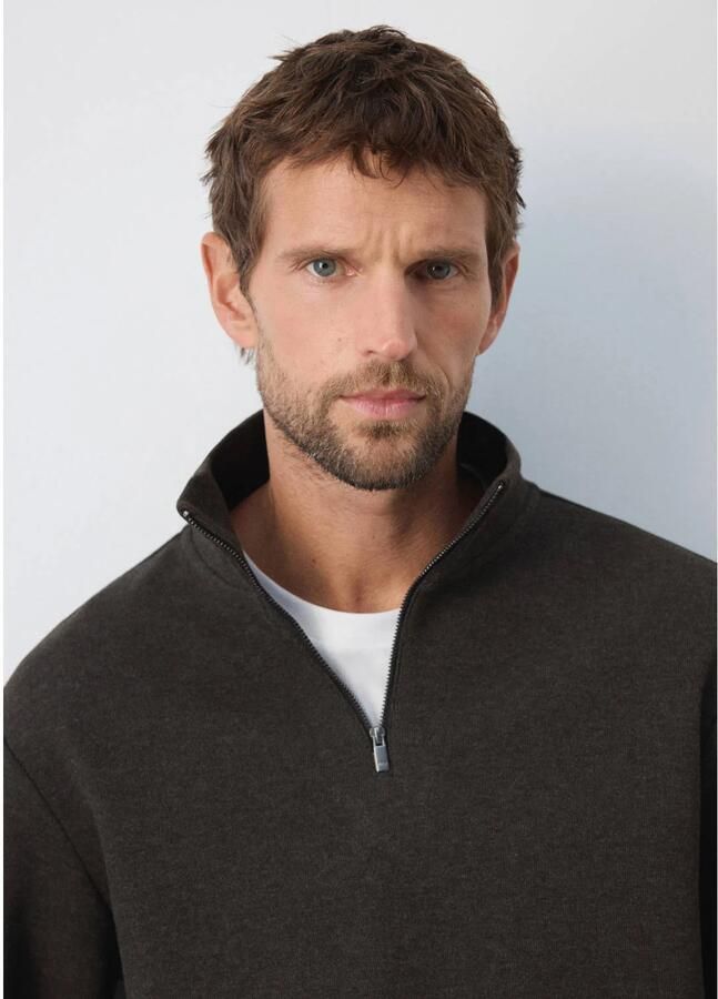 Mango Man regular fit sweater met wol bruin - Foto 2