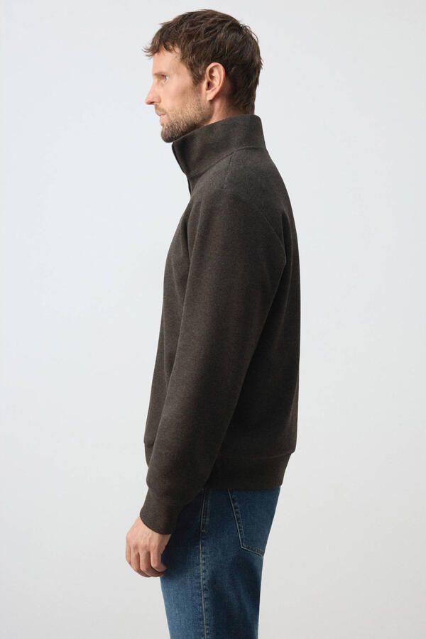 Mango Man regular fit sweater met wol bruin - Foto 3