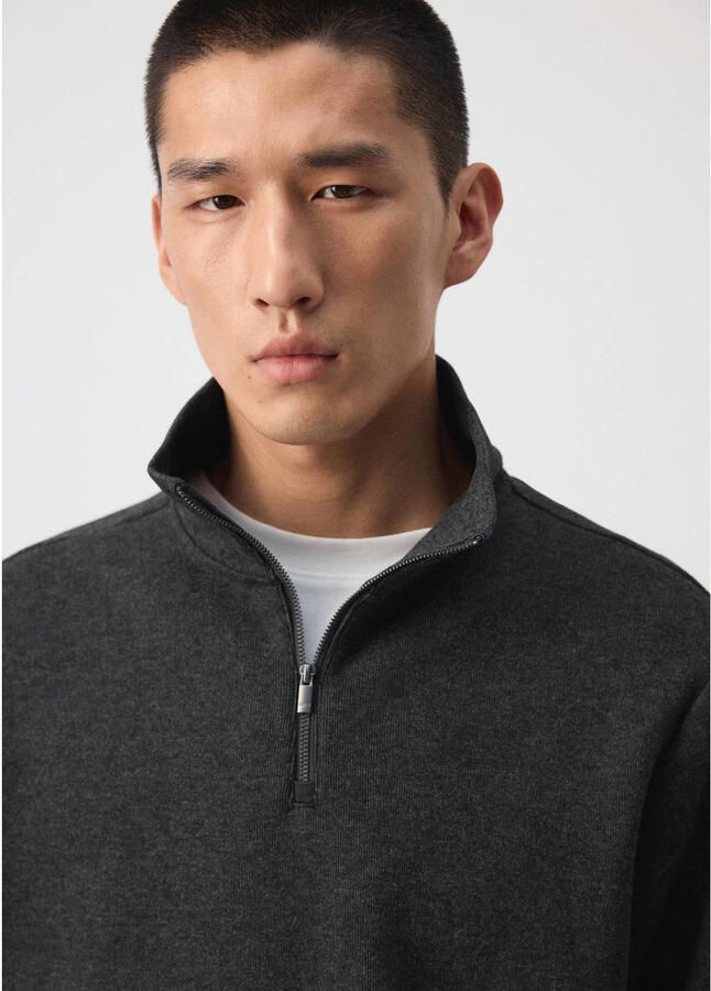 Mango Man regular fit sweater met wol donkergrijs - Foto 2