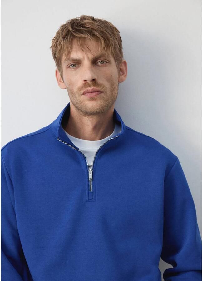 Mango Man regular fit sweater middenblauw - Foto 2
