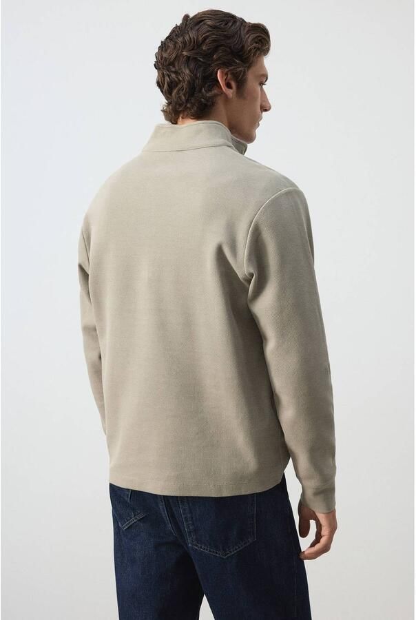Mango Man regular fit sweater pastelgrijs - Foto 3
