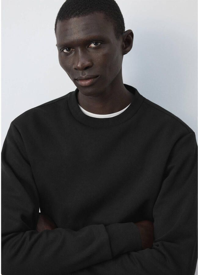 Mango Man regular fit sweater zwart