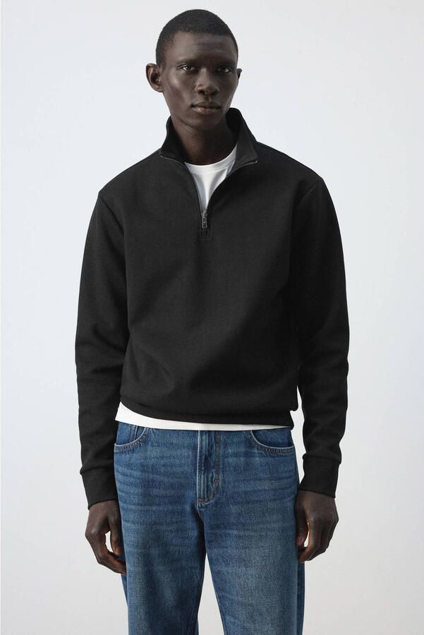 Mango Man regular fit sweater zwart