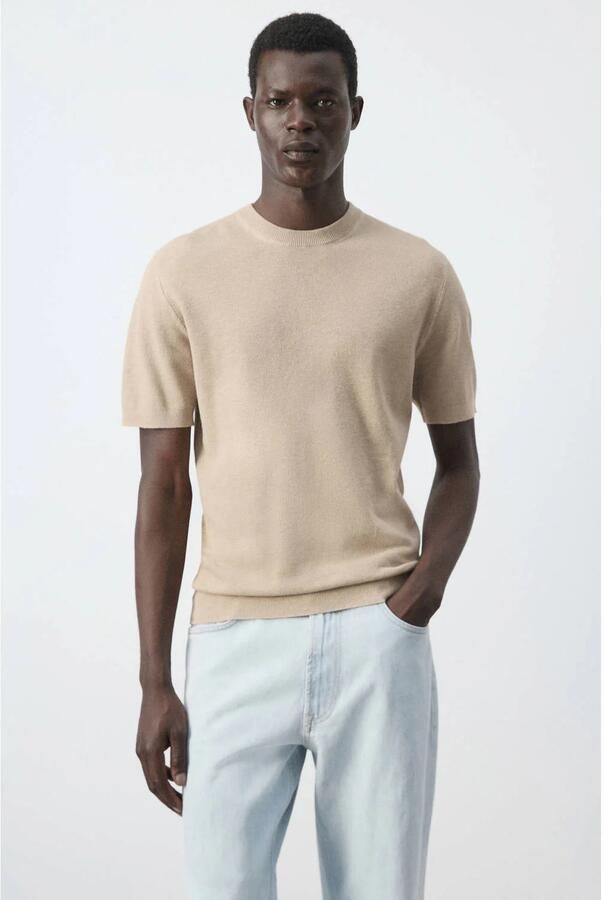 Mango Man regular fit T-shirt beige