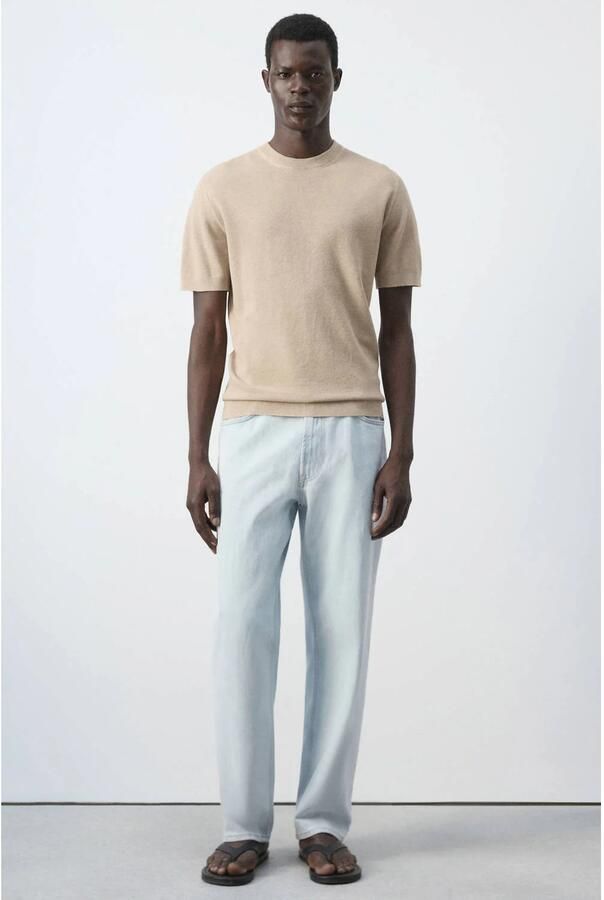 Mango Man regular fit T-shirt beige - Foto 3