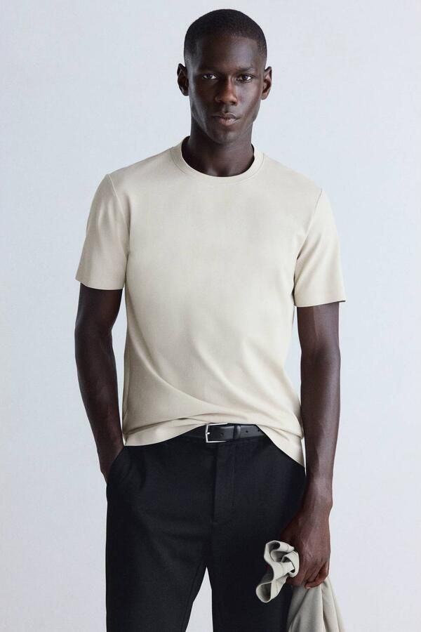 Mango Man regular fit T-shirt beige