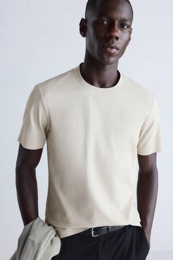 Mango Man regular fit T-shirt beige - Foto 2