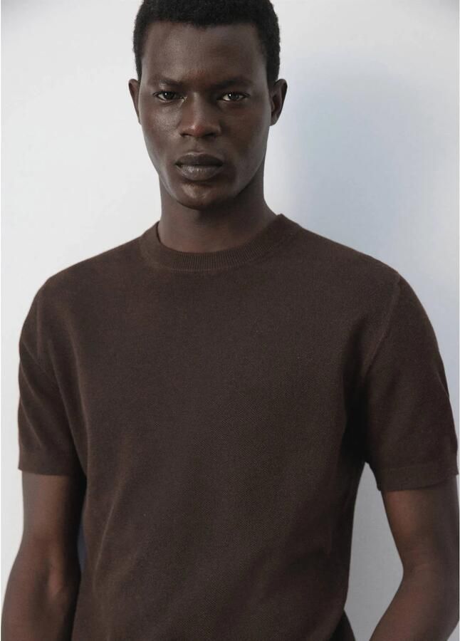 Mango Man regular fit T-shirt bruin - Foto 2