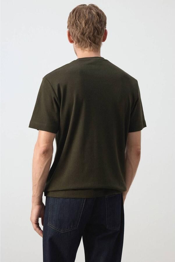 Mango Man regular fit T-shirt donkergroen - Foto 3