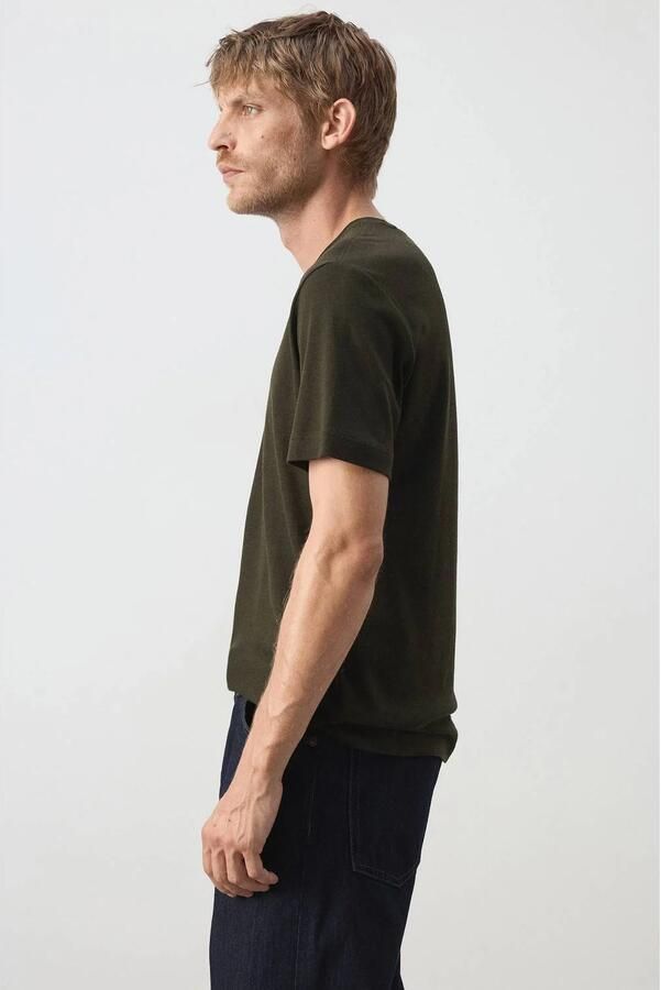 Mango Man regular fit T-shirt donkergroen - Foto 2