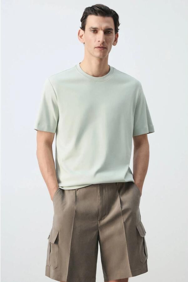 Mango Man regular fit T-shirt groen