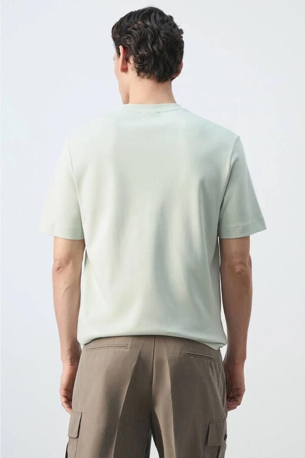 Mango Man regular fit T-shirt groen - Foto 3