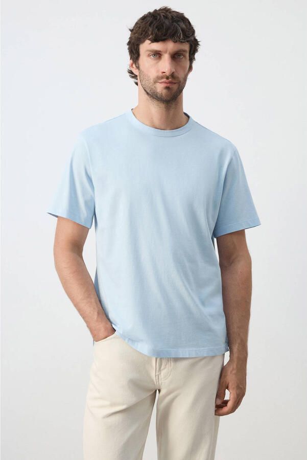 Mango Man regular fit T-shirt lichtblauw