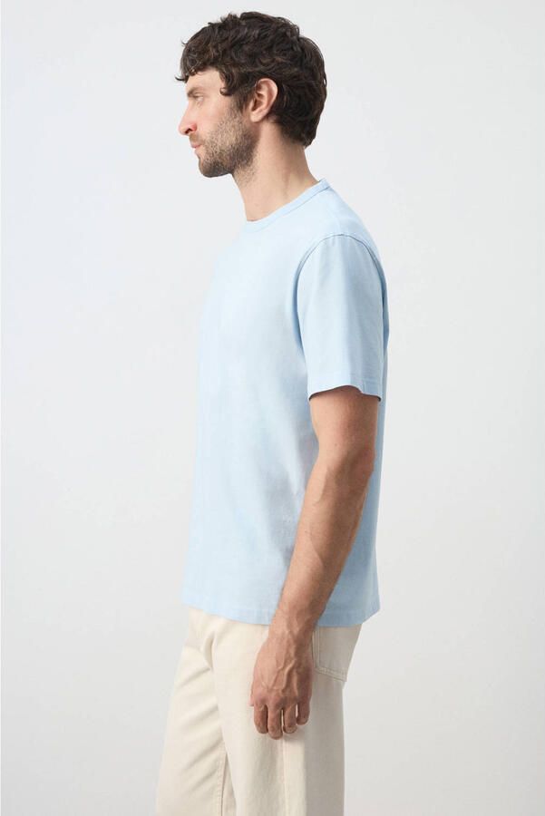 Mango Man regular fit T-shirt lichtblauw - Foto 2