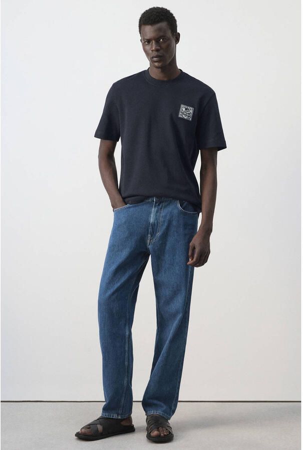 Mango Man regular fit T-shirt marineblauw - Foto 2