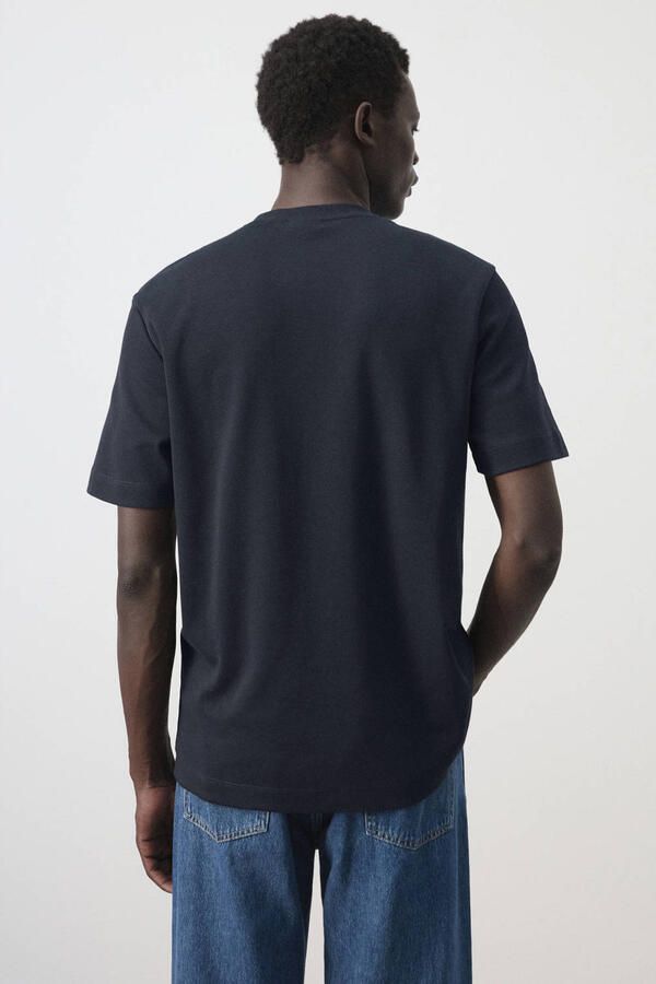 Mango Man regular fit T-shirt marineblauw - Foto 3