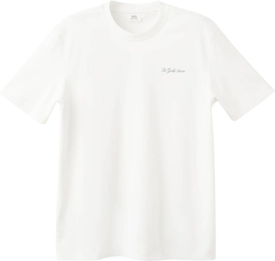 Mango Man regular fit T-shirt met backprint wit - Foto 2