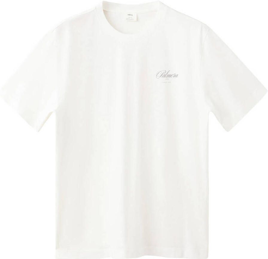 Mango Man regular fit T-shirt met backprint wit