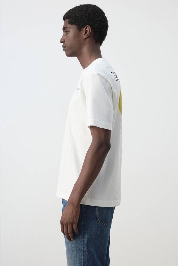 Mango Man regular fit T-shirt met backprint wit - Foto 2