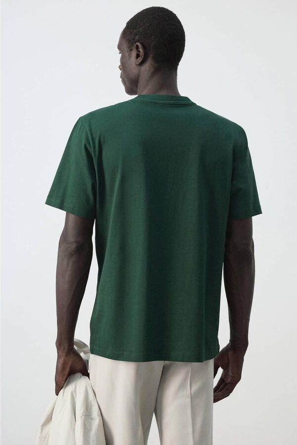Mango Man regular fit T-shirt met print heldergroen - Foto 2