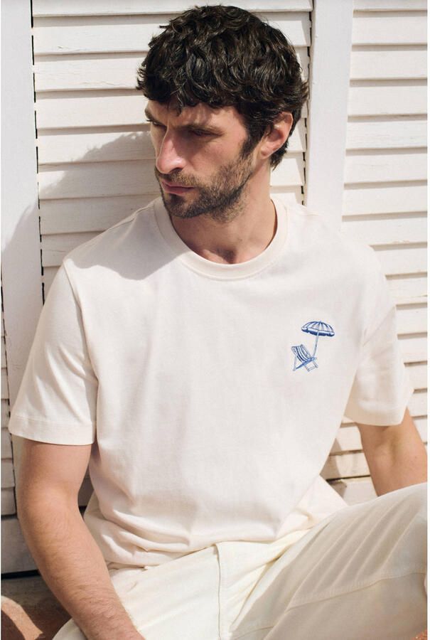 Mango Man regular fit T-shirt met print wit - Foto 2