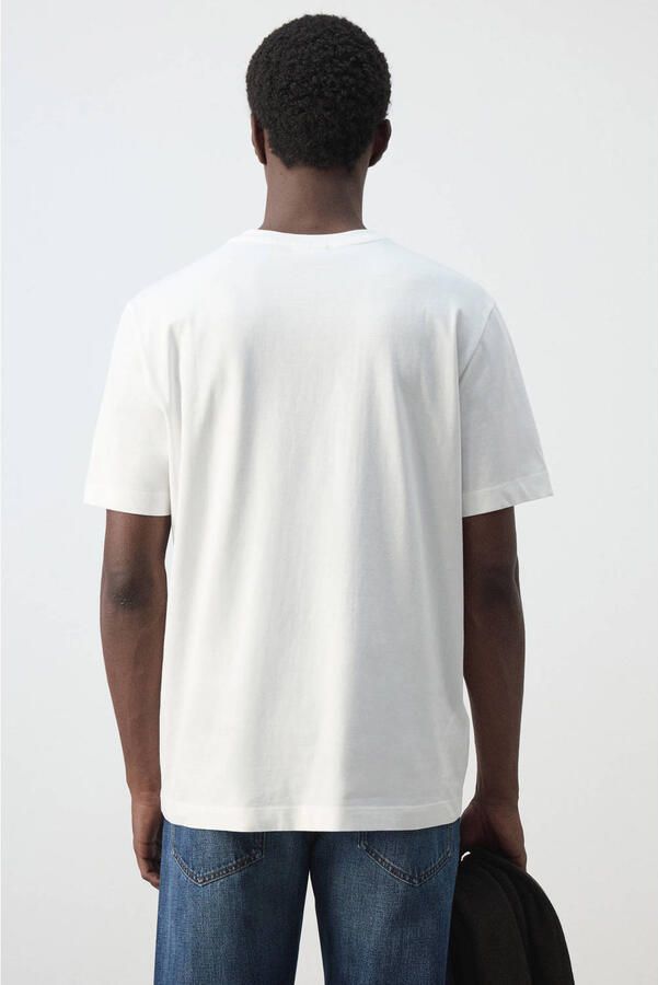 Mango Man regular fit T-shirt met print wit - Foto 2