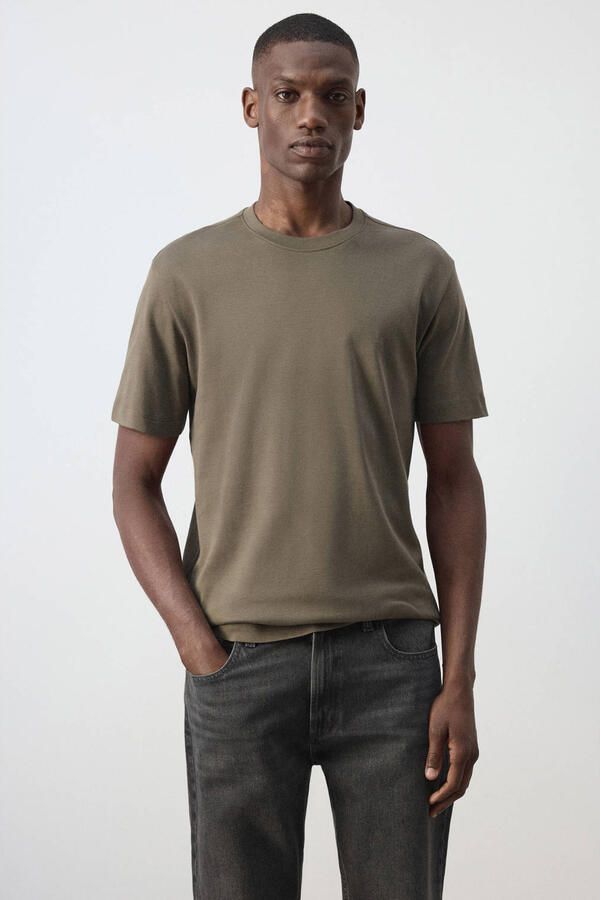 Mango Man regular fit T-shirt middengrijs