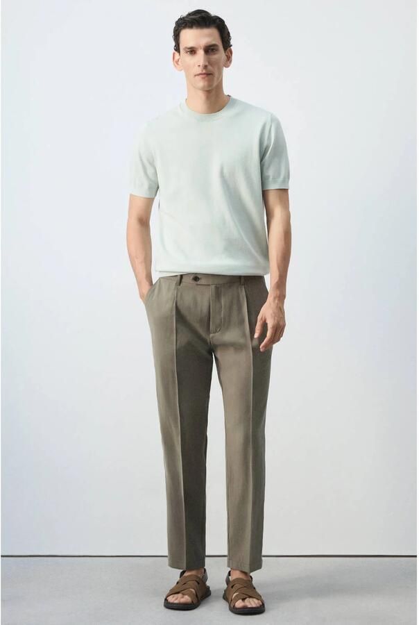 Mango Man regular fit T-shirt mintgroen - Foto 3