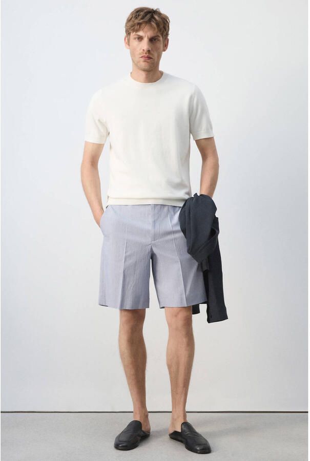 Mango Man regular fit T-shirt naturel wit