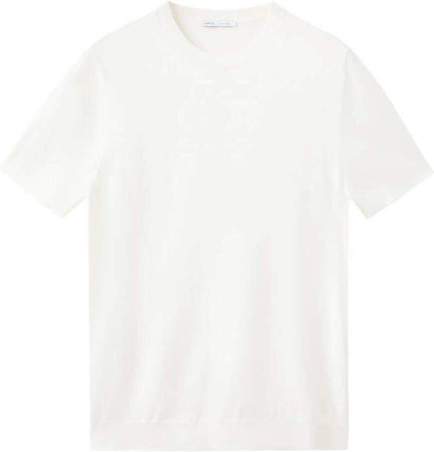 Mango Man regular fit T-shirt naturel wit - Foto 2