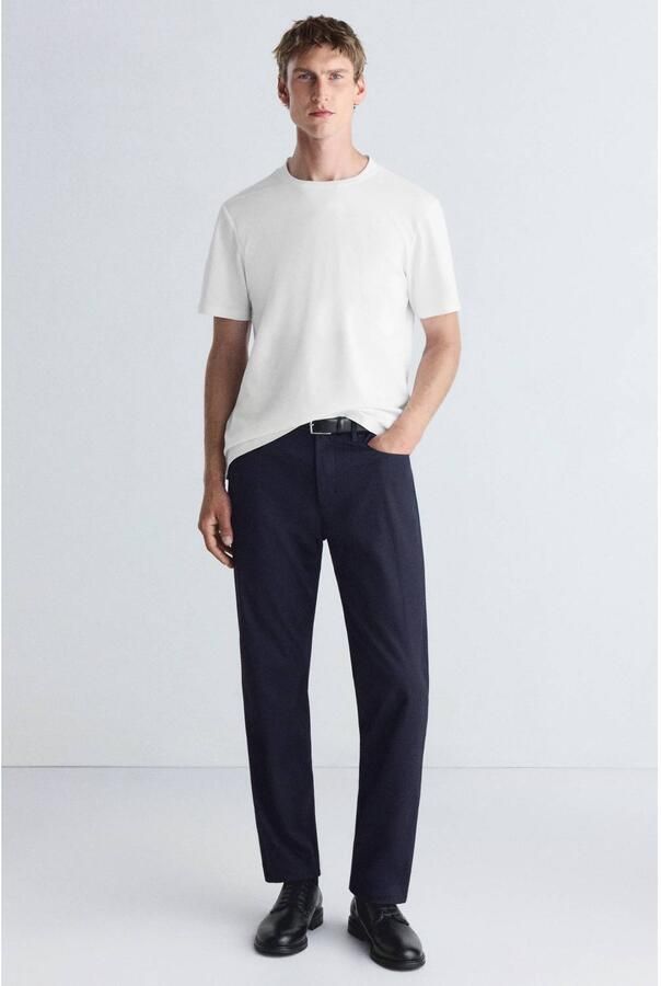 Mango Man regular fit T-shirt naturel wit - Foto 3