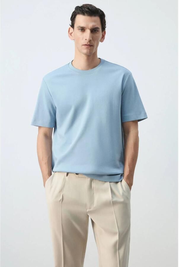 Mango Man regular fit T-shirt turquoise