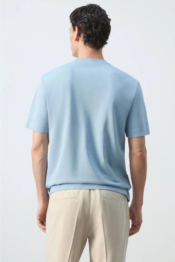 Mango Man regular fit T-shirt turquoise - Foto 3