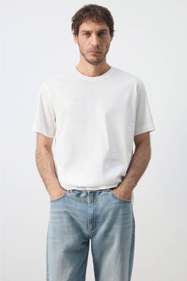 Mango Man regular fit T-shirt wit