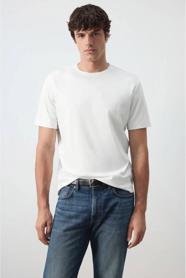 Mango Man regular fit T-shirt wit