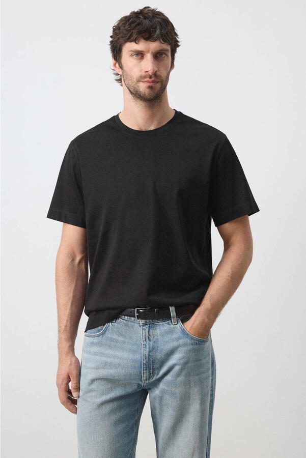 Mango Man regular fit T-shirt zwart