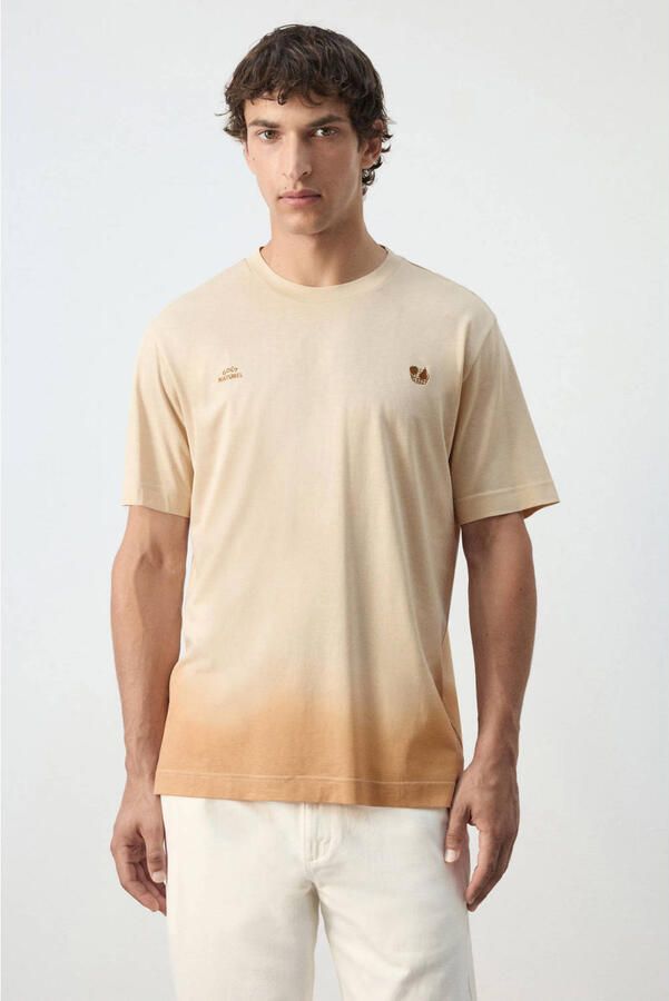 Mango Man regular fit tie-dye T-shirt lichtbeige - Foto 3