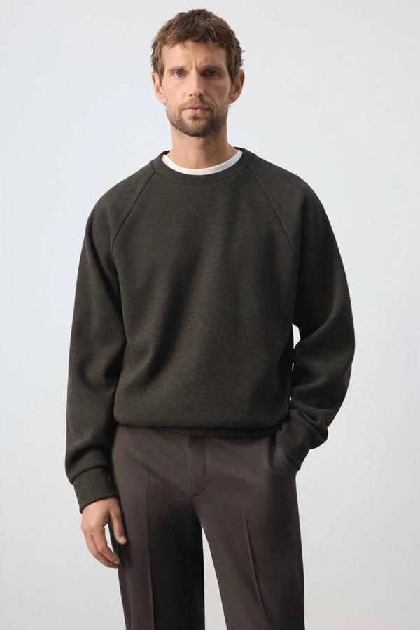 Mango Man regular fit trui bruin