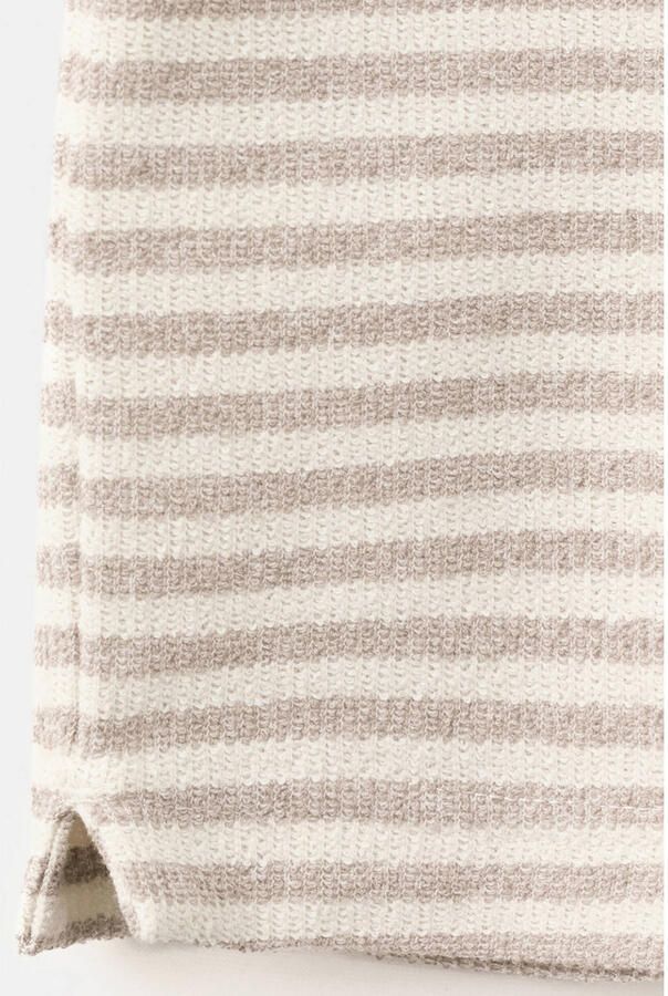 Mango Man regular gestreepte polo beige - Foto 3