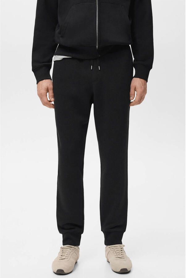 Mango Man regular joggingbroek zwart