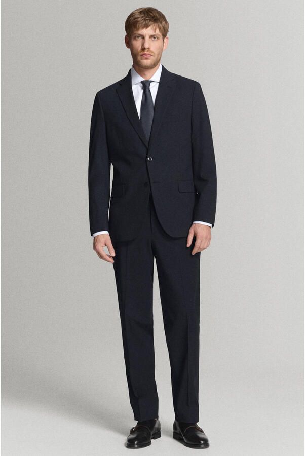 Mango Man regular pantalon donkerblauw - Foto 3