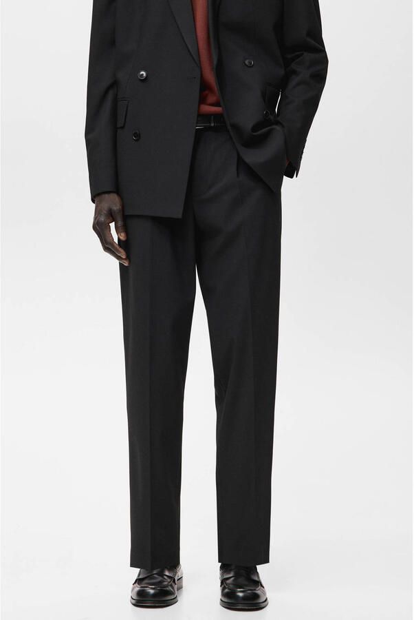 Mango Man regular pantalon zwart