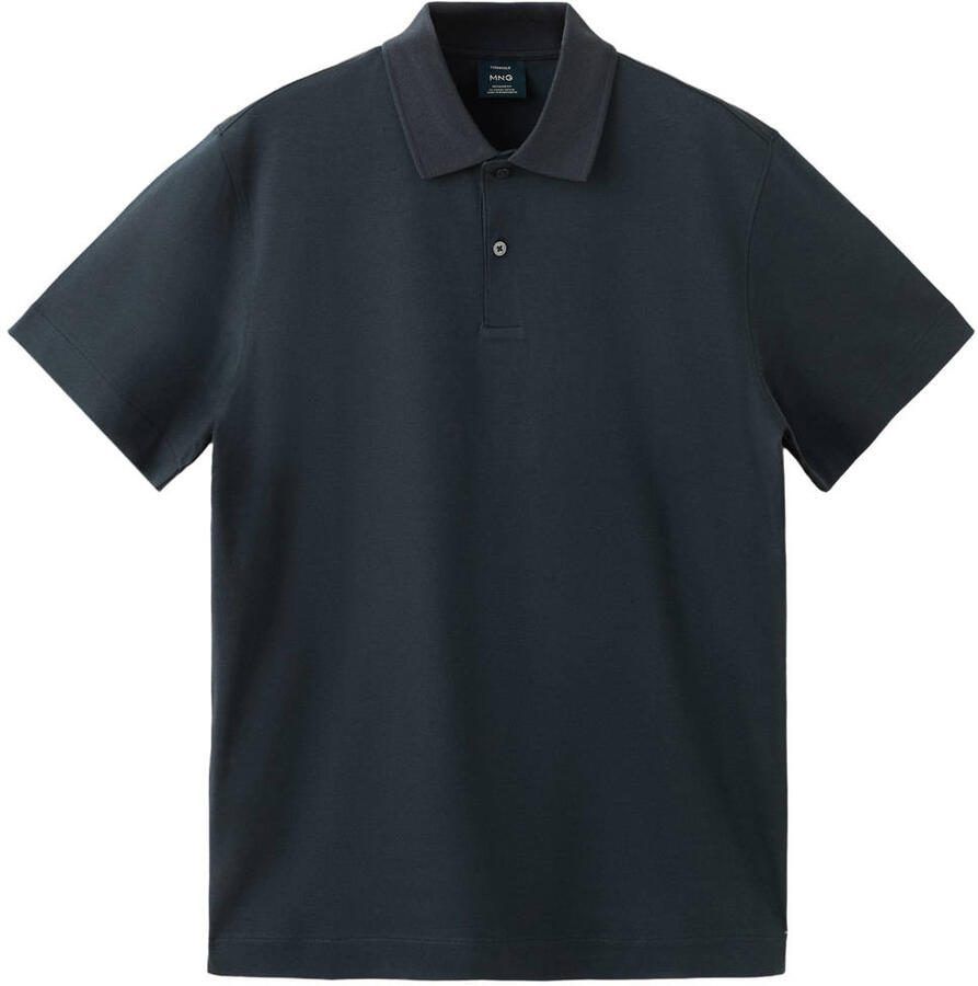 Mango Man regular polo donkerblauw - Foto 2